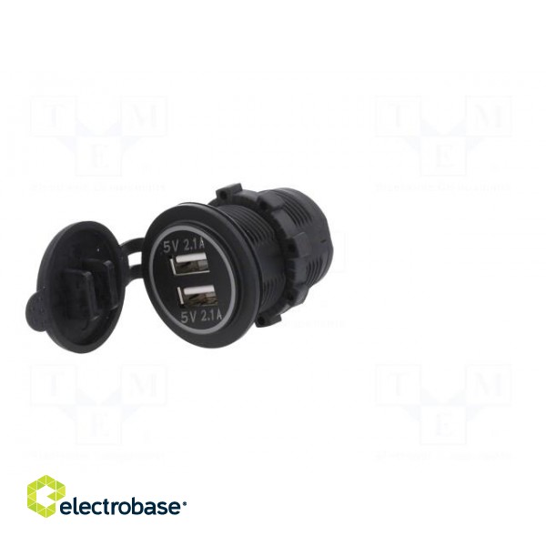 USB power supply | USB A socket x2 | Sup.volt: 12÷24VDC | black image 2