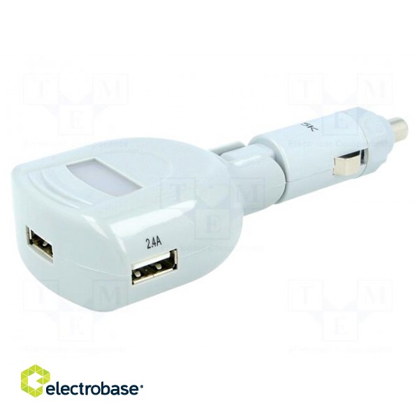 USB power supply | USB A socket x3 | Sup.volt: 12÷24VDC | white image 1
