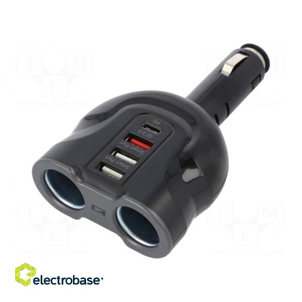 Automotive power supply | USB A socket x3,USB C Power Delivery image 1
