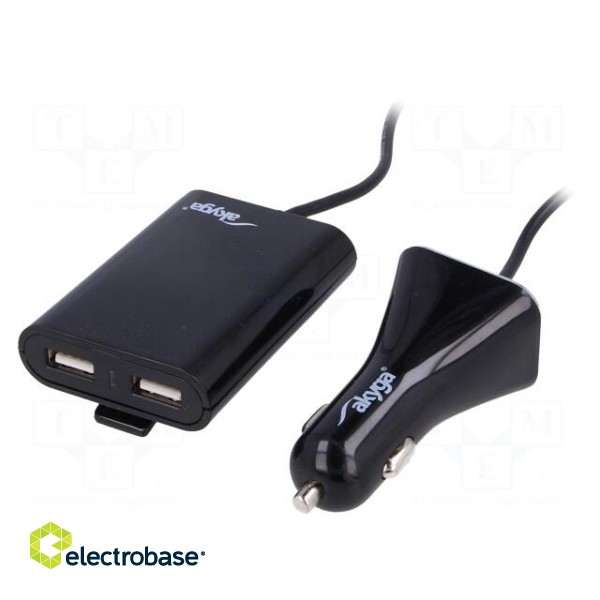USB power supply | USB A socket x4 | Sup.volt: 12÷24VDC | black