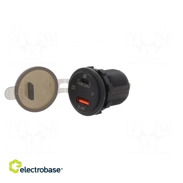 USB power supply | USB A socket,USB C socket | Sup.volt: 12÷24VDC image 2