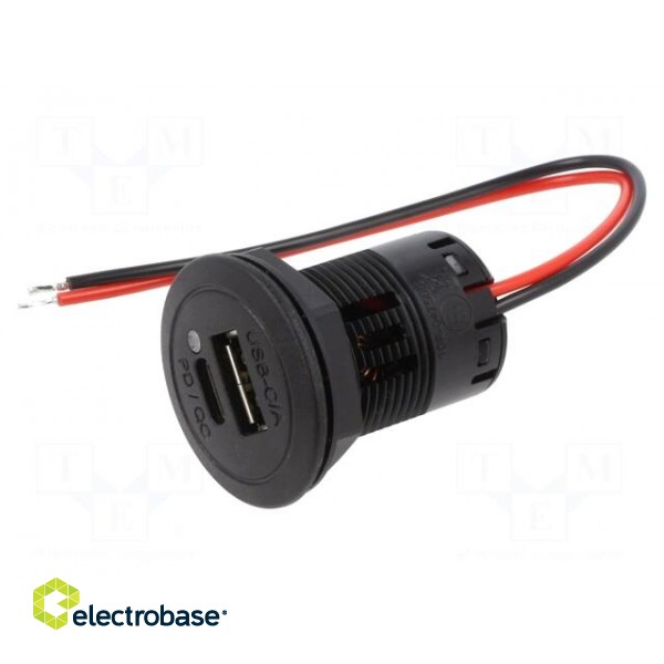 USB power supply | USB A socket,USB C socket | Inom: 3A | 5V/3A