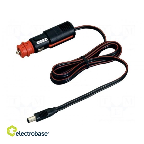 Automotive/main power supply | DC 5,5/2,1 plug | 8A | black | 2m фото 1