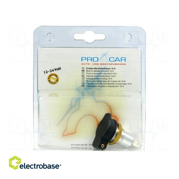 Car lighter socket | car lighter mini socket x1 | 16A | black image 2