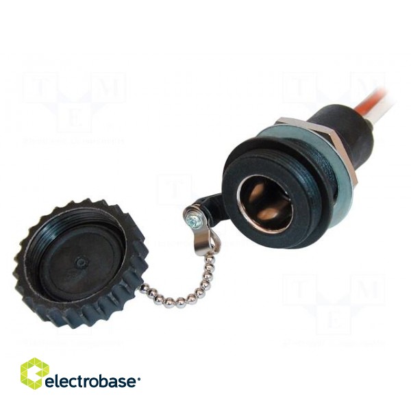 Car lighter socket | car lighter mini socket x1 | 16A | black | IP67 image 1