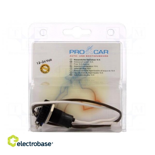 Car lighter socket | car lighter mini socket x1 | 16A | black | IP67 image 2