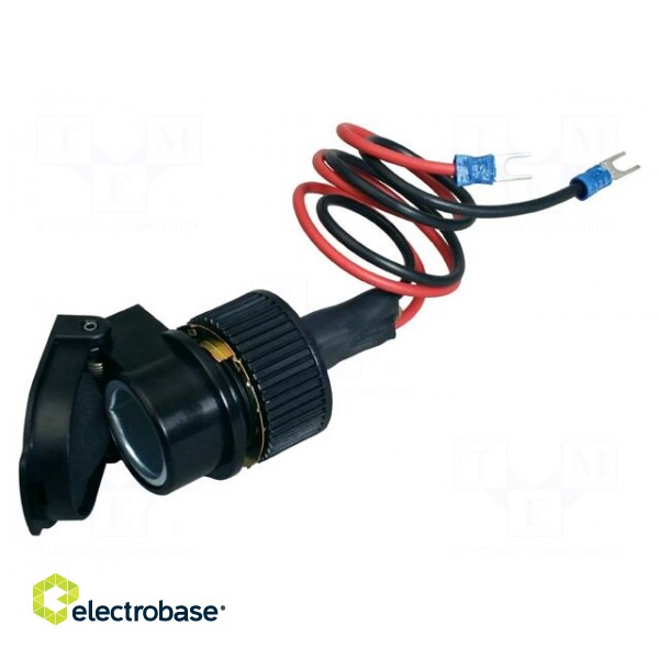 Car lighter socket adapter | car lighter socket x1 | 10A | black paveikslėlis 1