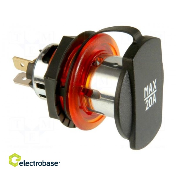 Car lighter socket | car lighter socket x1 | 20A | red | blister image 1