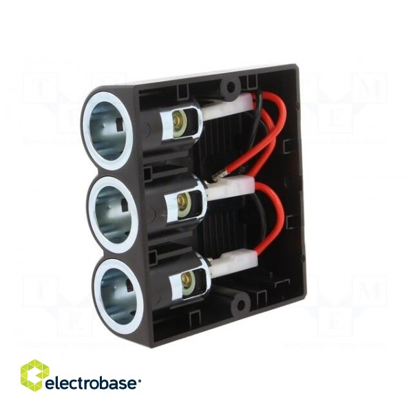 Car lighter socket | car lighter socket x3 | 16A | black | blister image 3