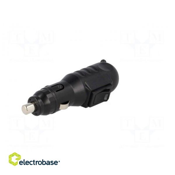 Cigarette lighter plug | 8A | Sup.volt: 7÷12VDC | 12V/1x8A | black image 2