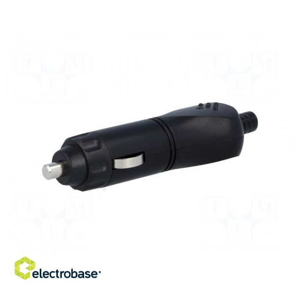 Cigarette lighter plug | Inom: 8A | Sup.volt: 7÷12VDC | 12V/8A | black paveikslėlis 2