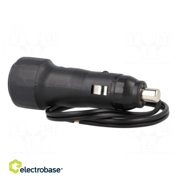 Cigarette lighter plug | Inom: 8A | Sup.volt: 7÷12VDC | 12V/8A | black image 4