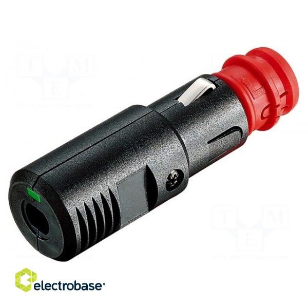 Cigarette lighter plug | screw terminal | 16A | Sup.volt: 12÷24VDC image 1