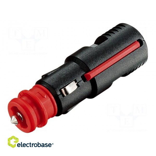 Cigarette lighter plug | screw terminal | 8A | Sup.volt: 12÷24VDC image 1