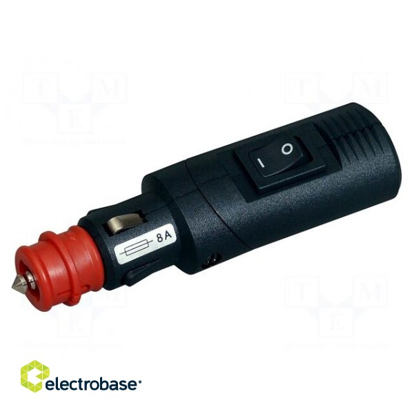 Cigarette lighter plug | screw terminal | 8A | Sup.volt: 12÷24VDC image 1