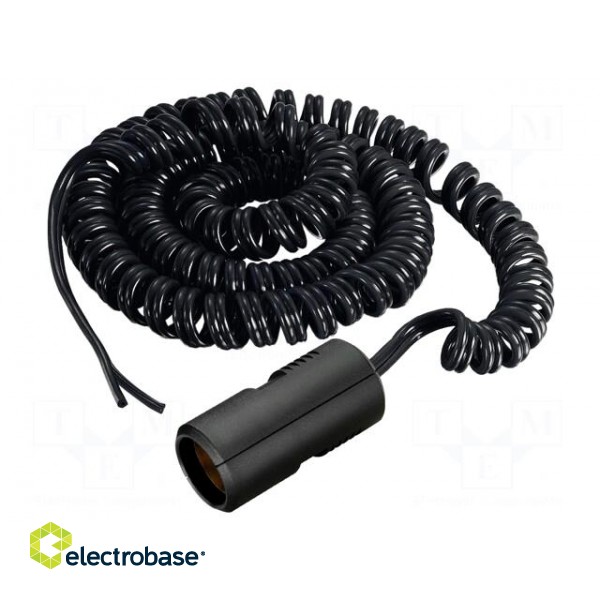 Cigarette lighter socket extension cord | 8A | Sup.volt: 12÷24VDC image 1