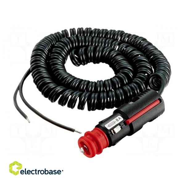 Cigarette lighter socket extension cord | cables | 8A | black | 3m image 1
