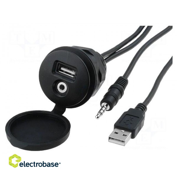 USB/AUX adapter | USB A socket,Jack 3,5mm 4pin socket | 2m