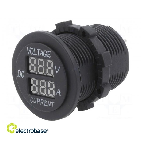 Voltmeter | Sup.volt: 5÷30VDC | I DC: 1÷15A | black | green image 1