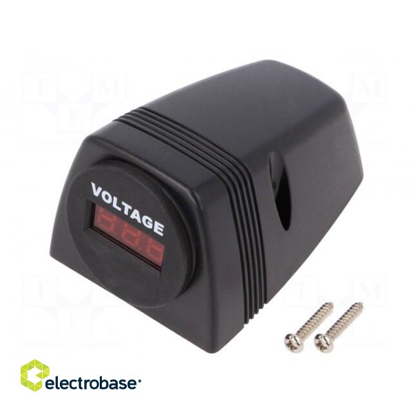 Voltmeter | Sup.volt: 6÷33VDC | VDC range: 6÷33V | black | red image 1