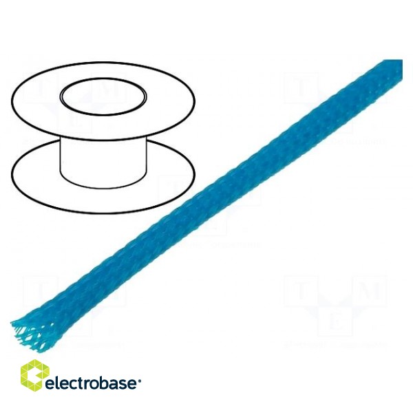 Braid | polyester | 3÷7,nom.4mm | blue | Package: 100m | Temp: -50÷150°C