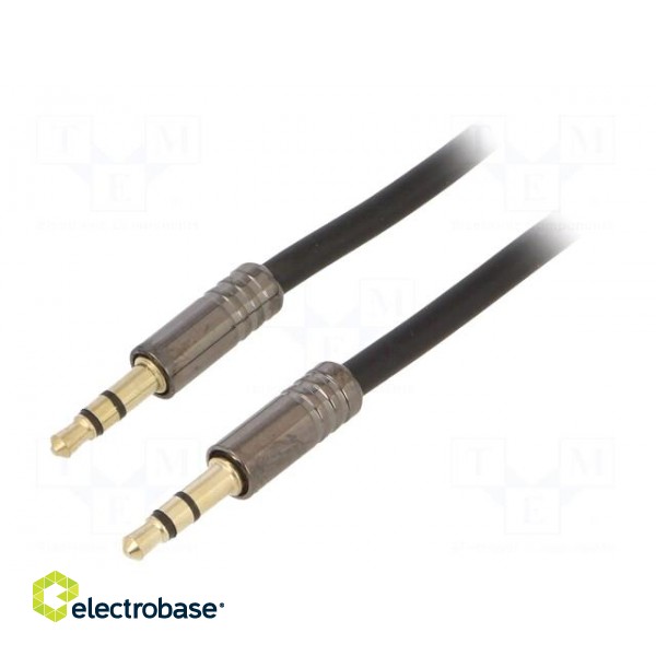 Cable | gold-plated | Jack 3.5mm 3pin plug,both sides | 2m | black