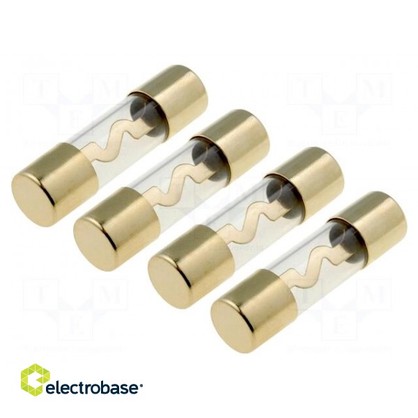 Fuse: fuse | glass | 20A | gold-plated | Pcs: 4 | Conductor: gold