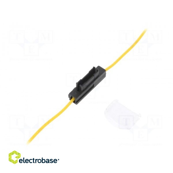 Fuse holder | automotive fuses | 19mm | 1.5mm2 | 12A | yellow paveikslėlis 1