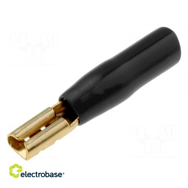 Terminal: flat | 2.8mm | gold-plated | insulated | black | female