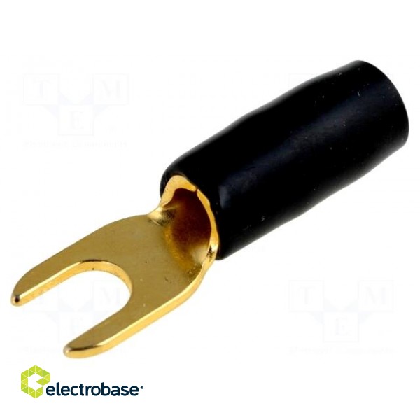 Terminal: fork | M4 | 6mm2 | gold-plated | insulated | black