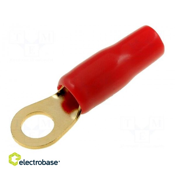 Terminal: ring | M6 | 10mm2 | gold-plated | insulated | red