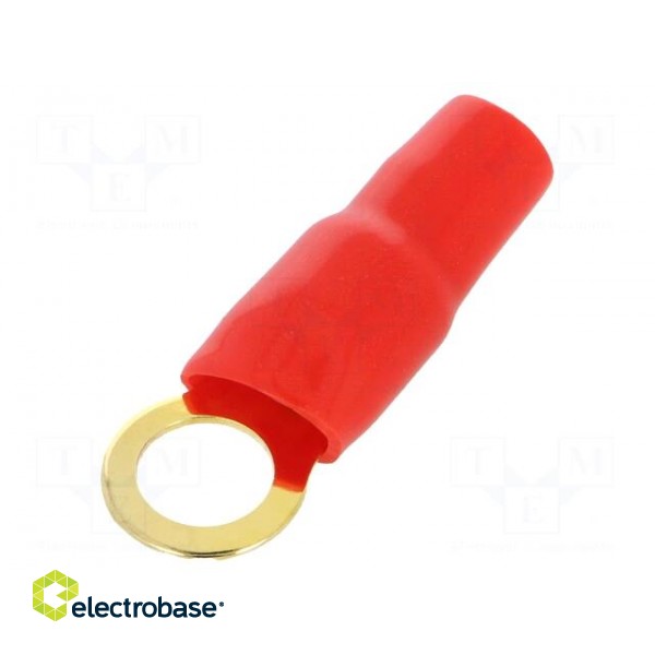 Terminal: ring | M6 | 20mm2 | gold-plated | insulated | red image 2