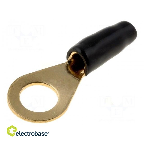 Terminal: ring | M8 | 6mm2 | gold-plated | insulated | black