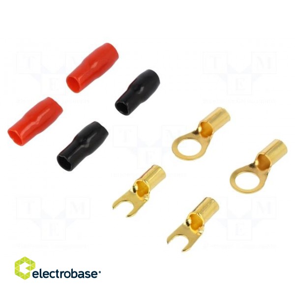 Terminal: terminal set | insulated | black,red | crimped,on cable