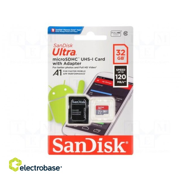 Memory card | Android | microSDHC | R: 120MB/s | Class 10 UHS U1 | 32GB