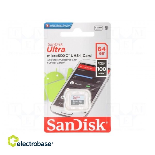 Memory card | Android | microSDXC | R: 100MB/s | Class 10 UHS U1 | 64GB