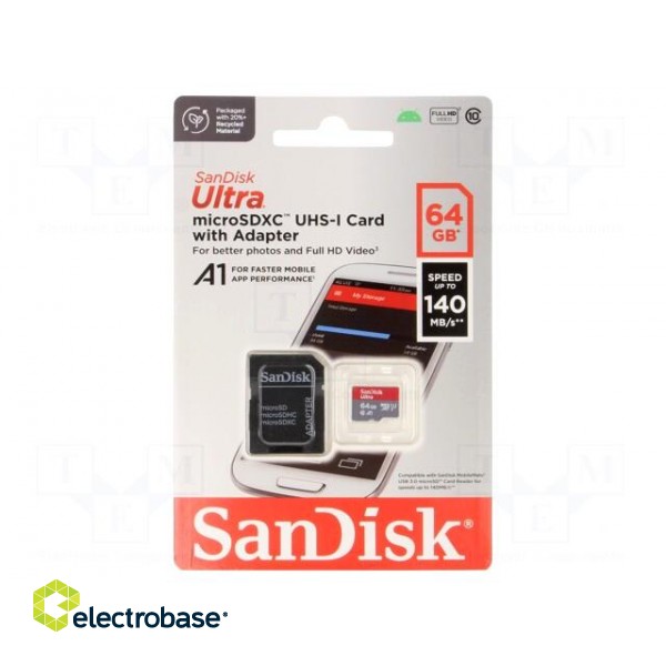 Memory card | Android | microSDXC | R: 140MB/s | Class 10 UHS U1 | 64GB