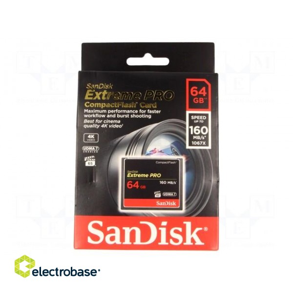 Memory card | Extreme Pro | Compact Flash | 64GB | Read: 160MB/s фото 1