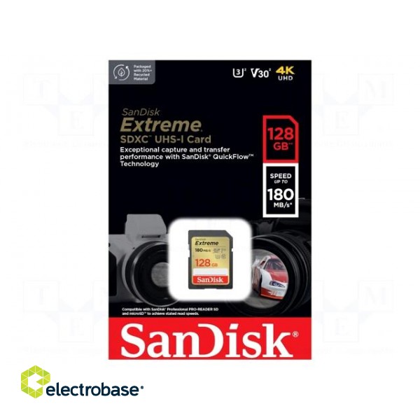 Memory card | Extreme | SDXC | R: 180MB/s | W: 90MB/s | UHS I U3 V30