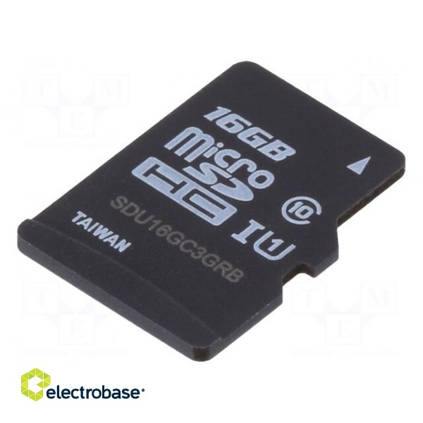 Memory card | industrial | 3D TLC,microSD | UHS I U1 | 16GB | 0÷70°C фото 1