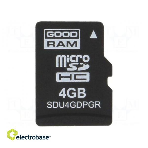 Memory card | industrial | SD Micro,pSLC | 4GB | UHS I U1 | -40÷85°C image 1