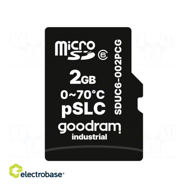 Memory card | industrial | SD Micro,pSLC | 2GB | Class 6 | 0÷70°C paveikslėlis 2