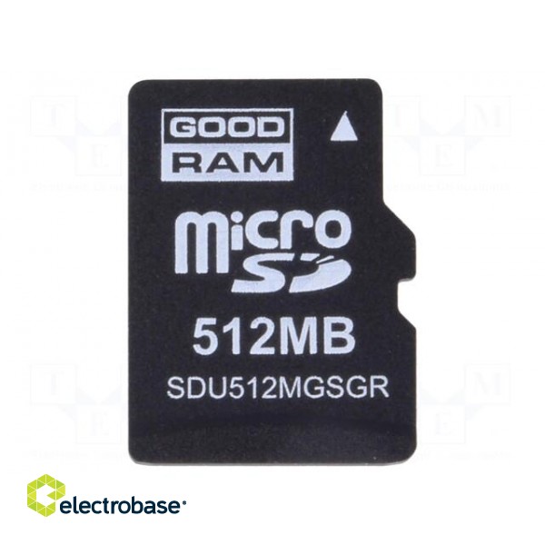 Memory card | industrial | SD Micro,SLC | 512MB | Class 6 | -25÷85°C image 1