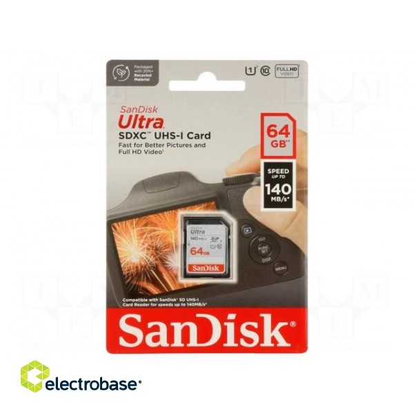 Memory card | Ultra | SDXC | R: 140MB/s | Class 10 UHS U1 | 64GB