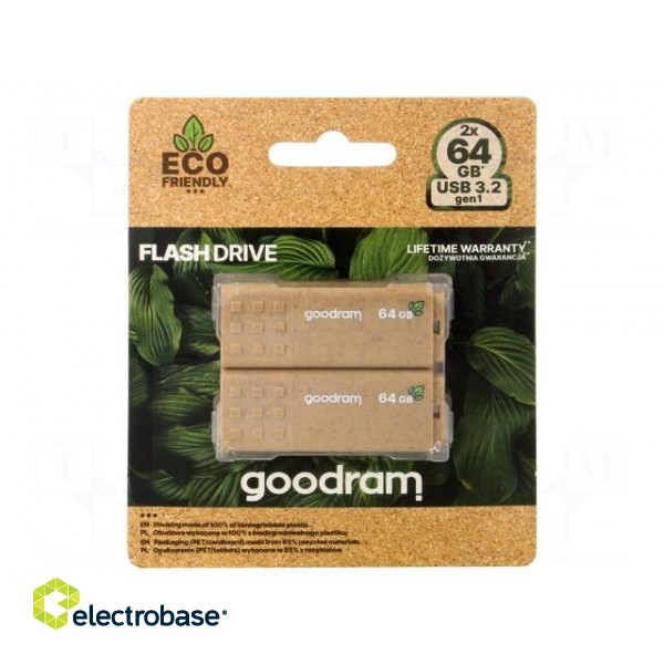 Pendrive | Eco Friendly,USB 3.2 | 64GB | R: 60MB/s | W: 20MB/s | brown