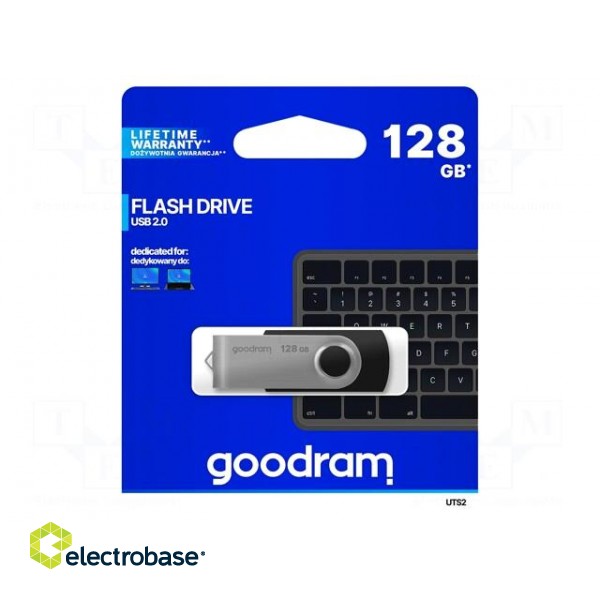 Pendrive | USB 2.0 | 128GB | R: 20MB/s | W: 5MB/s | black | USB A