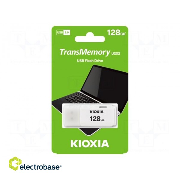 Pendrive | USB 2.0 | 128GB | HAYABUSA | white | USB A paveikslėlis 1
