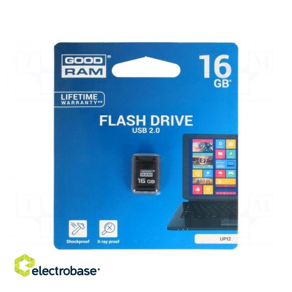 Pendrive | USB 2.0 | 16GB | R: 20MB/s | W: 5MB/s | black