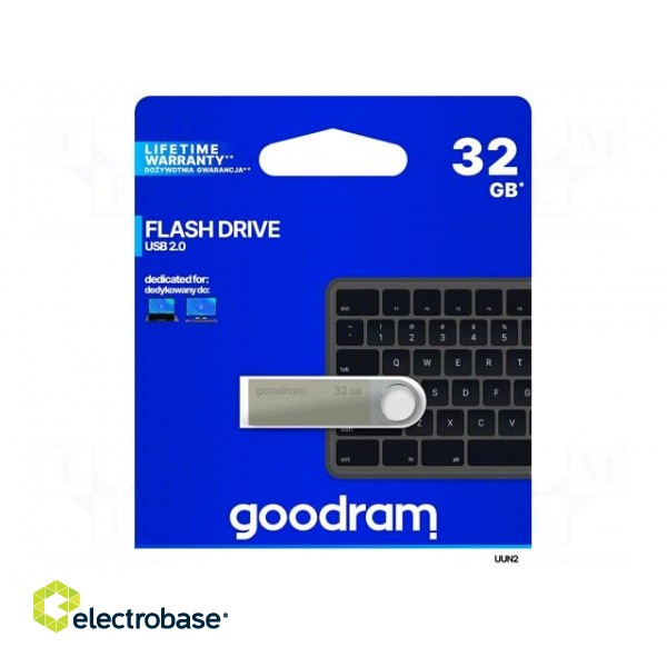 Pendrive | USB 2.0 | 32GB | R: 20MB/s | W: 5MB/s | USB A | silver