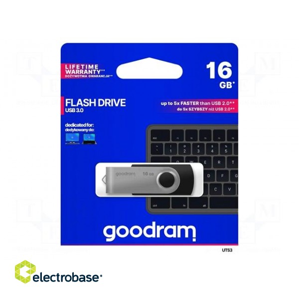 Pendrive | USB 3.0 | 16GB | R: 110MB/s | W: 20MB/s | black